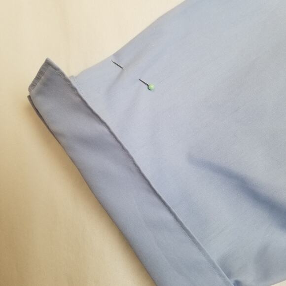 Lands' End Womens Blue Button Up 3/4 Sleeve Flip Cuff Wrinkle Free Shirt Sz 24W - Picture 4 of 9